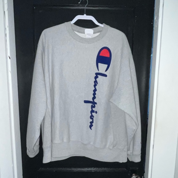 Champion Other - Champion full logo crew neck heavy sweatshirt gray